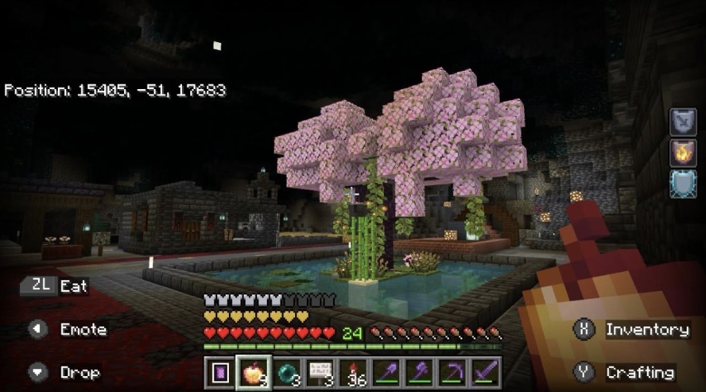 Community build — cherry blossom pond